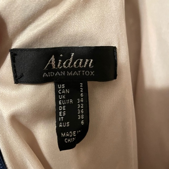 Aidan Mattox Navy Lace Overlay Cocktail Dress - Size 2 - Picture 8 of 9